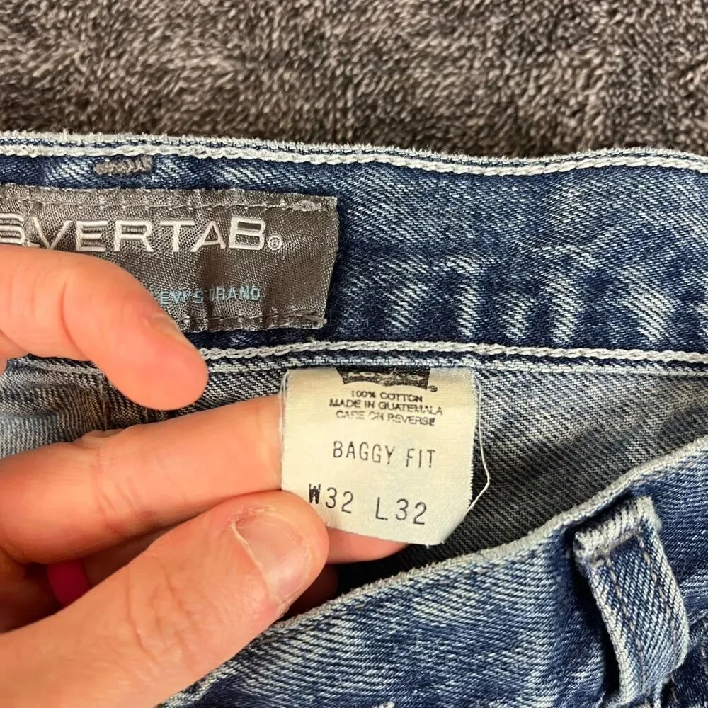 Vtg Levi's Silvertab Jeans Baggy Fit Men's 32X32 (32X31) Blue Denim Grunge Skate